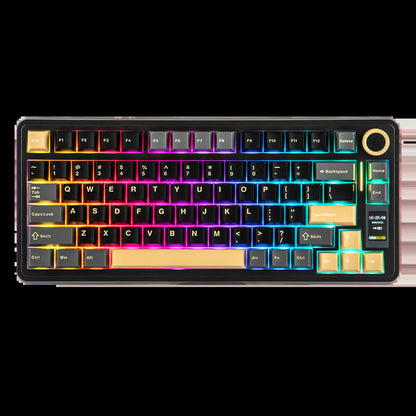 EPOMAKER X Aula EA75 MAX Wireless 75% Mechanical Keyboard Gasket Gaming Keyboard with Screen & Knob Hot-Swappable Lubed Switches RGB Backlit PBT Keycaps Tri-Mode USB-C/BT 5.0/2.4Ghz Keyboards Gaming Keyboards for Gaming Creamy Keyboard