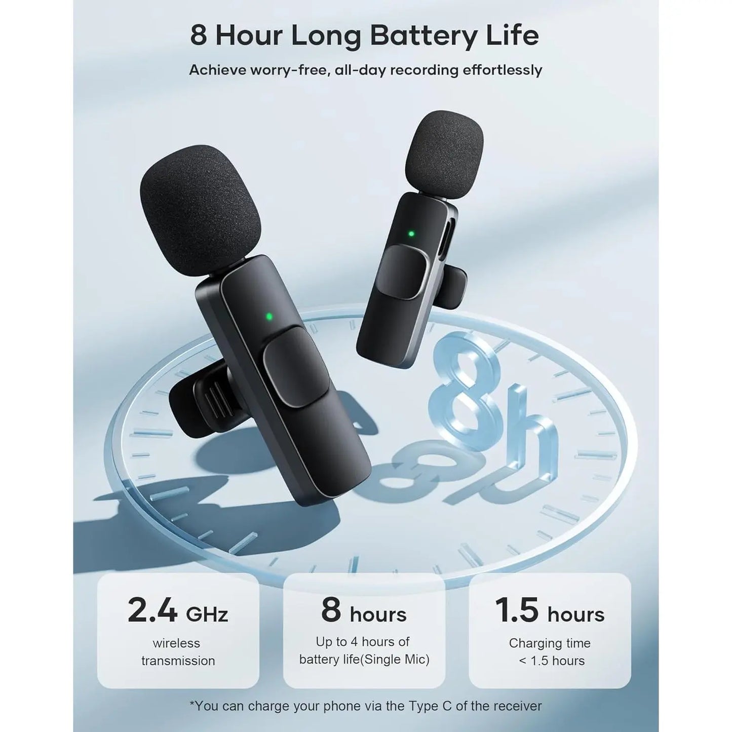 Wireless Mini Lavalier Microphone for Iphone Ipad Android Phone PC Laptop Plug-Play Mini Mic with Noise Reduction Lapel Microphone for Video Recording Interview Podcast Vlog Youtube Tiktok Wireless Microphones