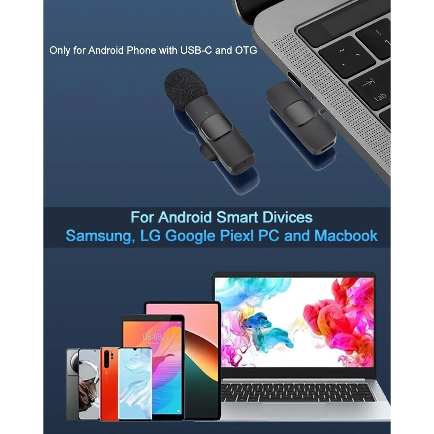 Wireless Mini Lavalier Microphone for Iphone Ipad Android Phone PC Laptop Plug-Play Mini Mic with Noise Reduction Lapel Microphone for Video Recording Interview Podcast Vlog Youtube Tiktok Wireless Microphones