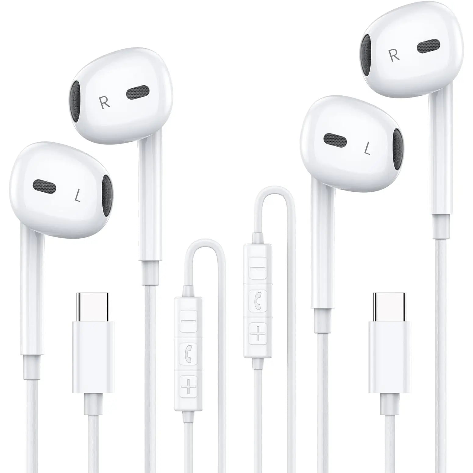 USB C Headphones in Ear Wired Headphones with Microphone for S23/Note 20/Pixel 7 Macbook Pro and Other Smartphones with USB C Interface