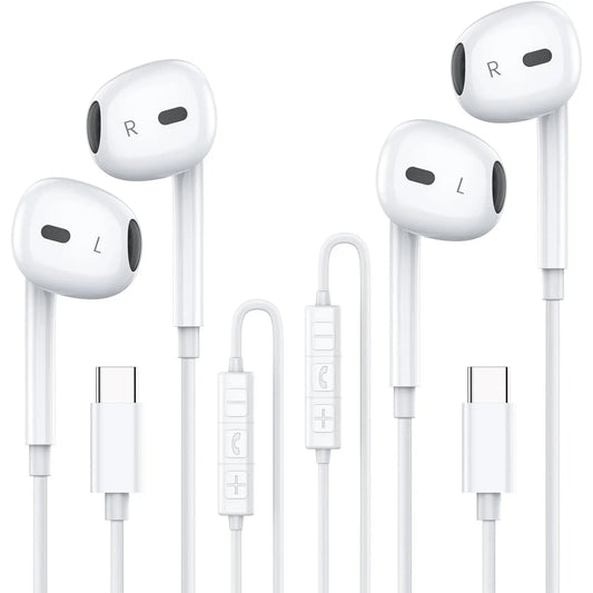 USB C Headphones in Ear Wired Headphones with Microphone for S23/Note 20/Pixel 7 Macbook Pro and Other Smartphones with USB C Interface