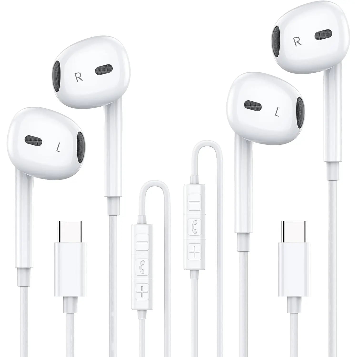 USB C Headphones in Ear Wired Headphones with Microphone for S23/Note 20/Pixel 7 Macbook Pro and Other Smartphones with USB C Interface